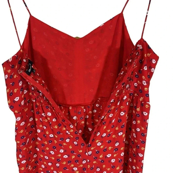 Madewell Red Floral Prairie Posies Wide Leg Jumpsuit Size 6 Casual Party Summer - Picture 7 of 12